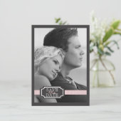 Elegant linteffect Zacht roze roze sparen de Datum Save The Date (Staand voorkant)