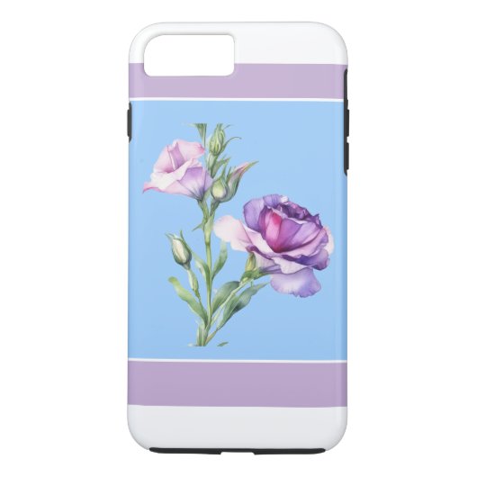 Élégant Lisianthus Blue iPhone 8/7 Plus Coque (Dos)