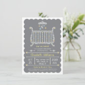 Élégant lit — Invitation Baby shower (Debout devant)