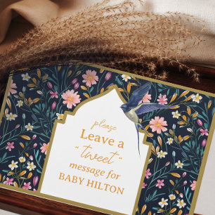 Elegant Little Bird Floral Baby shower Gastenboek