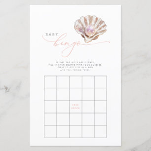 Elegant Little Pearl Baby shower Bingo Game Kaart