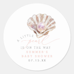 Elegant Little Pearl is onderweg naar het Baby sho Ronde Sticker