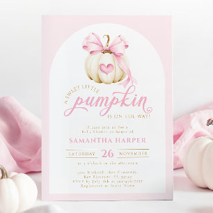 Elegant Little Pumpkin Roze Baby shower Kaart