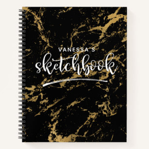Elégant livre d'artiste Votre nom Marbre noir
