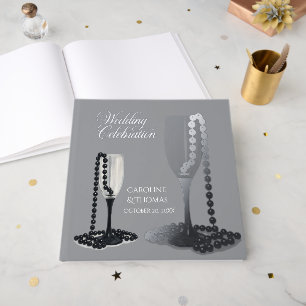 Élégant Livre de Mémoire de Mariage Noir et Blanc