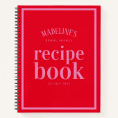 Élégant livre de recettes de Fête des mariées roug (Devant)