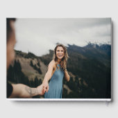 Elégant livre d'hôtes de Mariage moderne Smoky Blu (Verso)