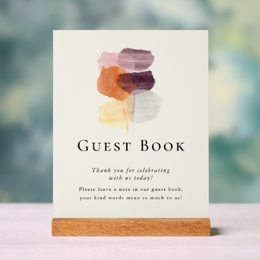 Élégant livre d'hôtes Mariage de feuilles d'automn (Neutre)