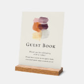 Élégant livre d'hôtes Mariage de feuilles d'automn (Angle)