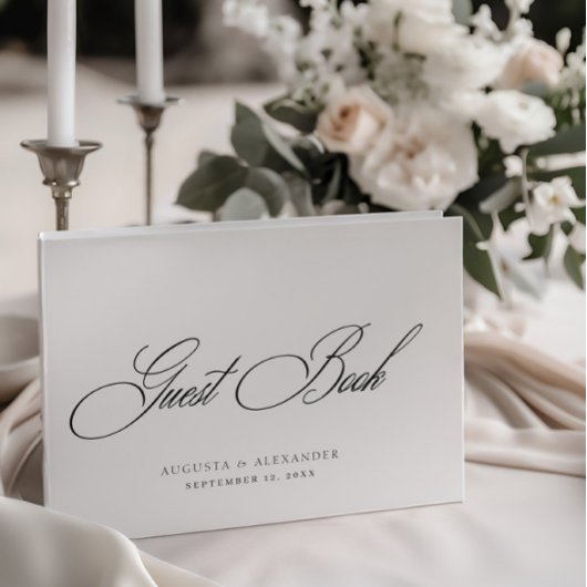 Élégant livre d'hôtes Mariage de Monogramme noir e