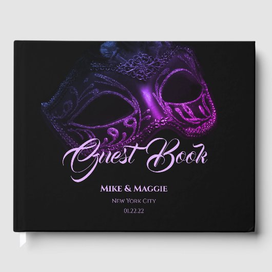 Élégant Livre d'hôtes Mariage du soir (Recto)