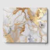 Élégant livre d'hôtes Mariage en marbre blanc et o (Verso)