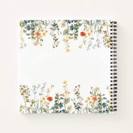 Élégant livre d'hôtes Mariage Fleur sauvage (Dos)