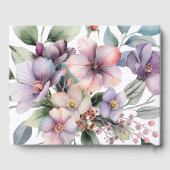 Elégant livre d'hôtes mariage floral aquarelle (Verso)