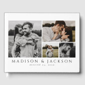 Elégant livre d'hôtes moderne Four Photo Mariage (Recto)