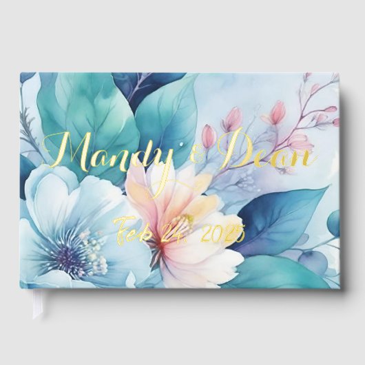 Elégant Livre d'Invité Fleurs (Recto)