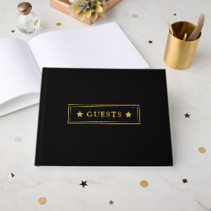 Élégant livre d'invité noir 10,5 po x 8,25 po pour