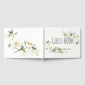 Élégant livre d'invités de mariage avec magnolia (Complet)
