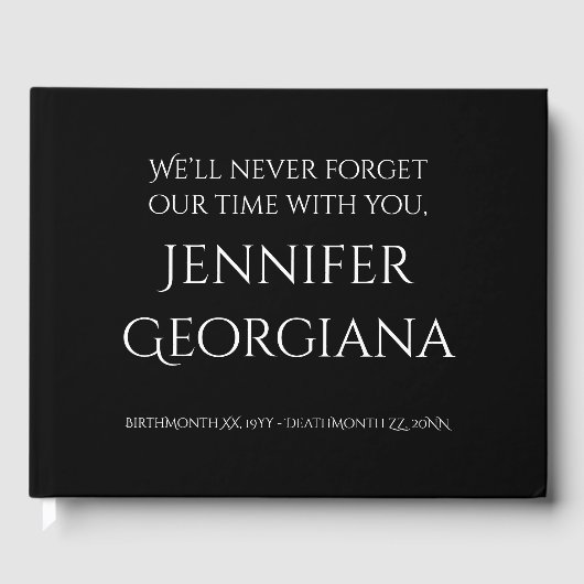 Élégant livre d'invités funéraires/commémoratifs (Recto)