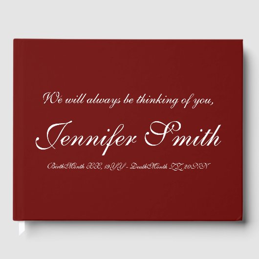 Elégant livre d'or funéraire (Recto)