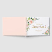 Elégant livre d'or mariage à fleurs rose (Complet)