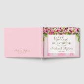 Élégant livre d'or Mariage de fleurs rose vif (Complet)