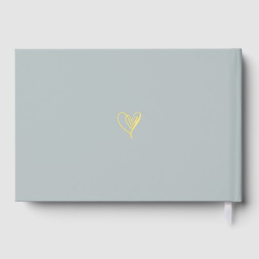 Elégant Livre d'or Mariage de Script bleu turquois (Verso)