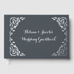 Élégant Livre d'or Mariage Formal Charcoal Grey