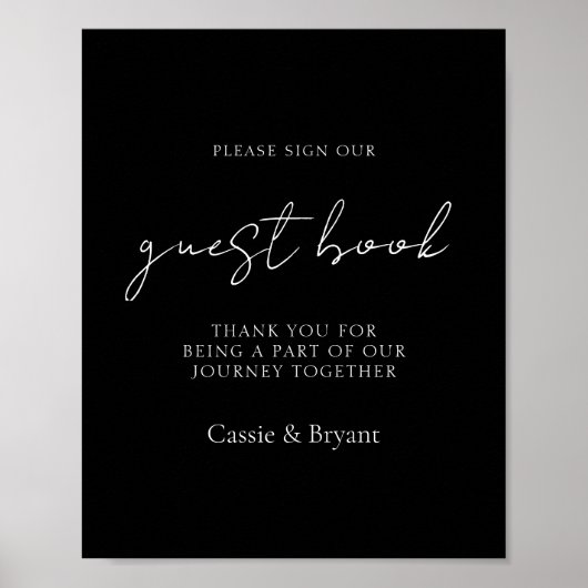 Élégant livre d'or Mariage noir et blanc (Devant)
