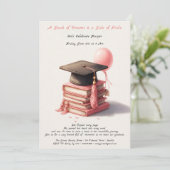 Élégant livre Lover Graduation Brunch Invitation (Debout devant)