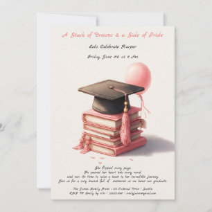 Élégant livre Lover Graduation Brunch Invitation