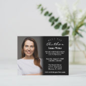 Élégant Livre noir & blanc Lancer Photo Invitation (Debout devant)