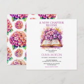 Élégant Livres Floraux Invitation de douche nuptia (Devant / Derrière)