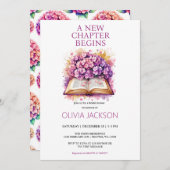 Élégant Livres Floraux Invitation de douche nuptia (Devant / Derrière)