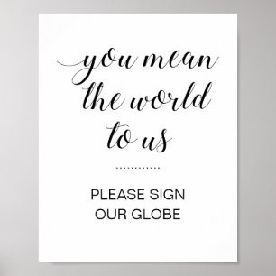 Elegant Log ons Wereldbol huwelijk in Poster