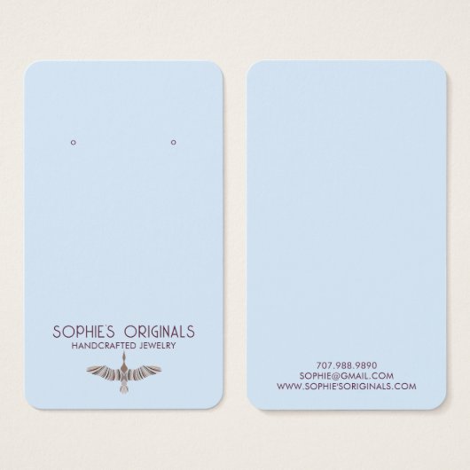 Élégant logo d'oiseau gris bleu (Devant & derrière)