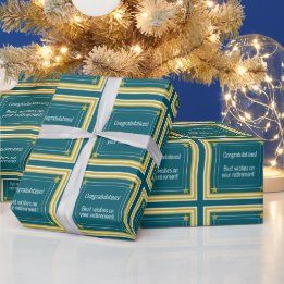 Elegant logo, foto en sterren, groenblauwe felicit cadeaupapier
