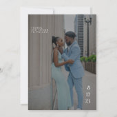 Elegant Logo Foto Wedding Save the Date Kaart (Achterkant)