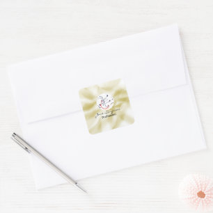 Elegant Logo Goud Textuur Vierkante Sticker