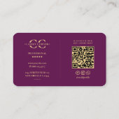 Elegant Logo Monogram C Modern Luxe Paarse Visitekaartje (Achterkant)
