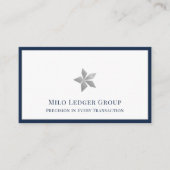 Elegant Logo Navy Blue Border Visitekaartje (Voorkant)