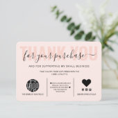 Élégant logo noir rose Merci client (Debout devant)