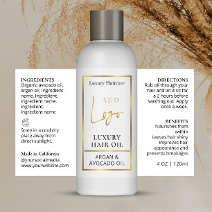 Élégant logo or 4 OZ Étiquette bouteille cosmétiqu