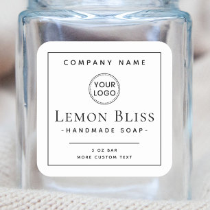 Élégant logo personnalisé carré étiquette produit