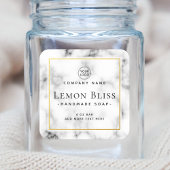 Elegant logo, wit marmer, etiket