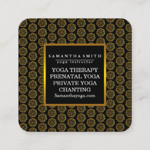 Elegant Logo Yoga Meditation Lotus Flowers Vierkante Visitekaartje