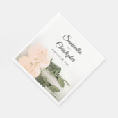 Elegant Long Stemmed Ivory Peach Roos Wedding Servet (Hoek)