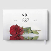 Elegant Long Stemmed Red Rose Romantic Wedding Gastenboek (Achterkant)