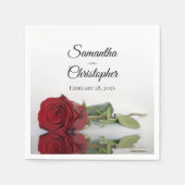 Elegant Long Stemmed Red Rose Wedding Servet (Voorkant)