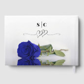 Elegant Long Stemmed Royal Blue Roos Wedding Gastenboek (Achterkant)